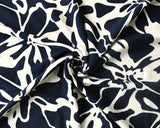 Jersey Hand Painted Floral on Navy (Viscose)