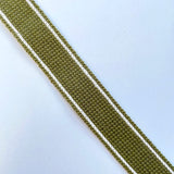 Webbing Tape 30mm (Cotton/Acrylic) in Khaki Stripe