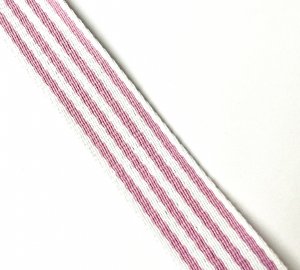 Webbing Tape 40mm (Cotton/Acrylic) in Pink Stripe