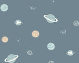 Jersey Planets on Blue (Cotton)