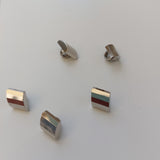Button 8mm Bevelled Edge Silver Metal