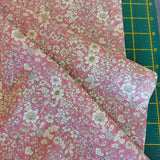 Cotton Poplin Subtle White Floral on Pink