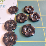 Button 22mm Flower Black