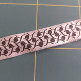 Ribbon Glitter Satin 25mm Silver with Black Hearts