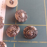 Button 22mm Round Shank Threaded Silver