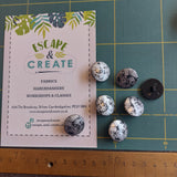 Button 22mm Round Shank Marbled on Silver