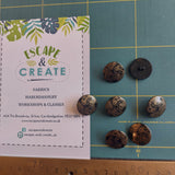 Button 22mm Round Shank Marbled on Gold