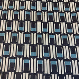 Cotton Poplin Navy Blocks