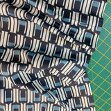 Cotton Poplin Navy Blocks