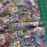 Cotton Lawn (Pima) Multi Coloured Paisley