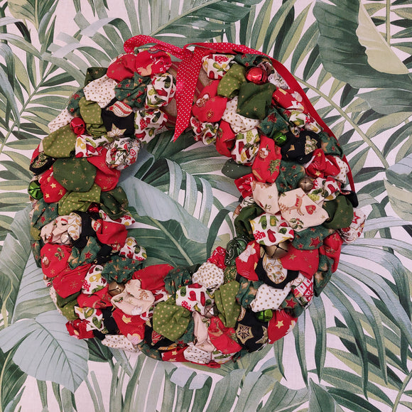 Christmas Fabric Wreath Workshop (No Sewing)