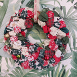 Christmas Fabric Wreath Workshop (No Sewing)