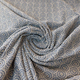 Cotton Embroidery Circles Blue