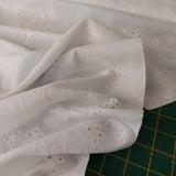 Broderie Anglais Floral Off White (100% Cotton)