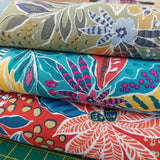 Viscose Slub Floral Beige