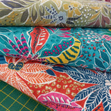 Viscose Slub Floral Beige