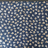 Viscose Twill Ochre Small Flower on Navy