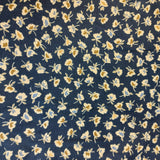 Viscose Twill Ochre Small Flower on Navy