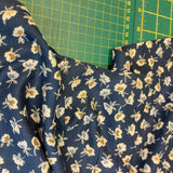 Viscose Twill Ochre Small Flower on Navy