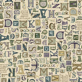 Makower Kindred Script on Cream
