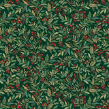 Makower Christmas Adorn Holly Green