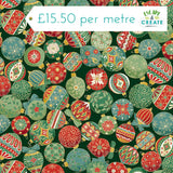 Makower Christmas Adorn Ornaments Green