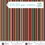 Makower Christmas Adorn Stripe Green
