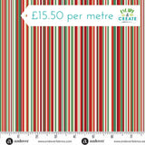 Makower Christmas Adorn Stripe Cream