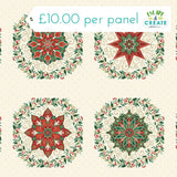 Panel (Christmas) Adorn Table Runner on Cream (59)