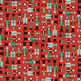 Makower Christmas Nutcracker Soldiers on Red