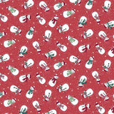 Makower Christmas Country Snowmen on Red