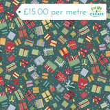 Makower Christmas Country Presents on Green