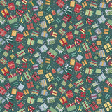 Makower Christmas Country Presents on Green