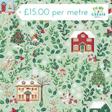 Makower Christmas Country Cottages Green