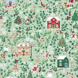 Makower Christmas Country Cottages Green