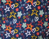 Double Gauze Stars on Yale Blue by Little Johhny (100% Cotton)