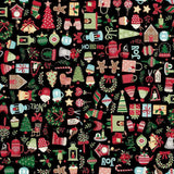 Makower Christmas Cosy Home Icons Black