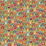 Makower Autumn Days Owls on Green