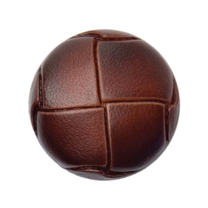 Button 20mm Round Shank in Brown Imitation Leather