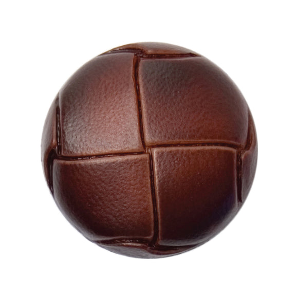 Button 20mm Round Shank in Brown Imitation Leather