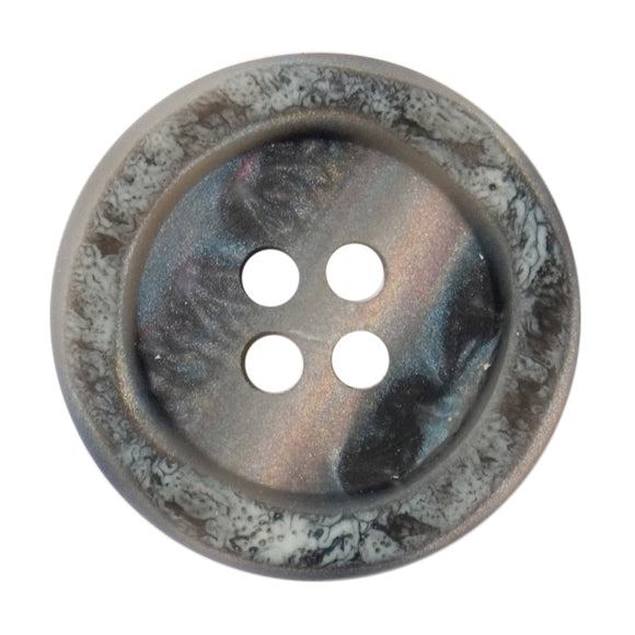 Button 23mm Round, in Grey Rainbow Shimmer