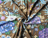 Jersey Large Floral on Chocolate (Viscose)