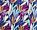 Jersey Abstract Leaf Purple Blue (Viscose)