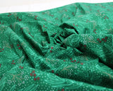 Polycotton Christmas Dotty Holly Green