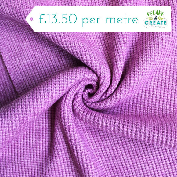 Woolly Knit Viscose Blend Waffle in Pink