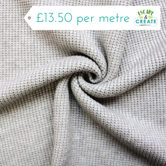 Woolly Knit Viscose Blend Waffle in Sand