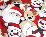 French Terry in Festive Christmas Santa & Snowmen (Brushed)