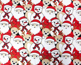 French Terry in Festive Christmas Santa & Snowmen (Brushed)