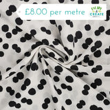 Viscose Random, Black Dots on White