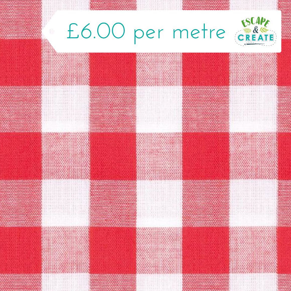 Coated Tablecloth in Red Check